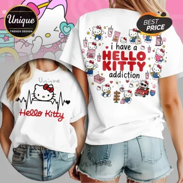 Premium Hello Kitty Addiction Heartbeat EKG Shirt