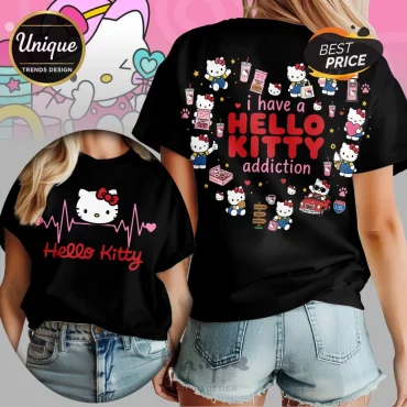 Premium Hello Kitty Addiction Heartbeat EKG Shirt