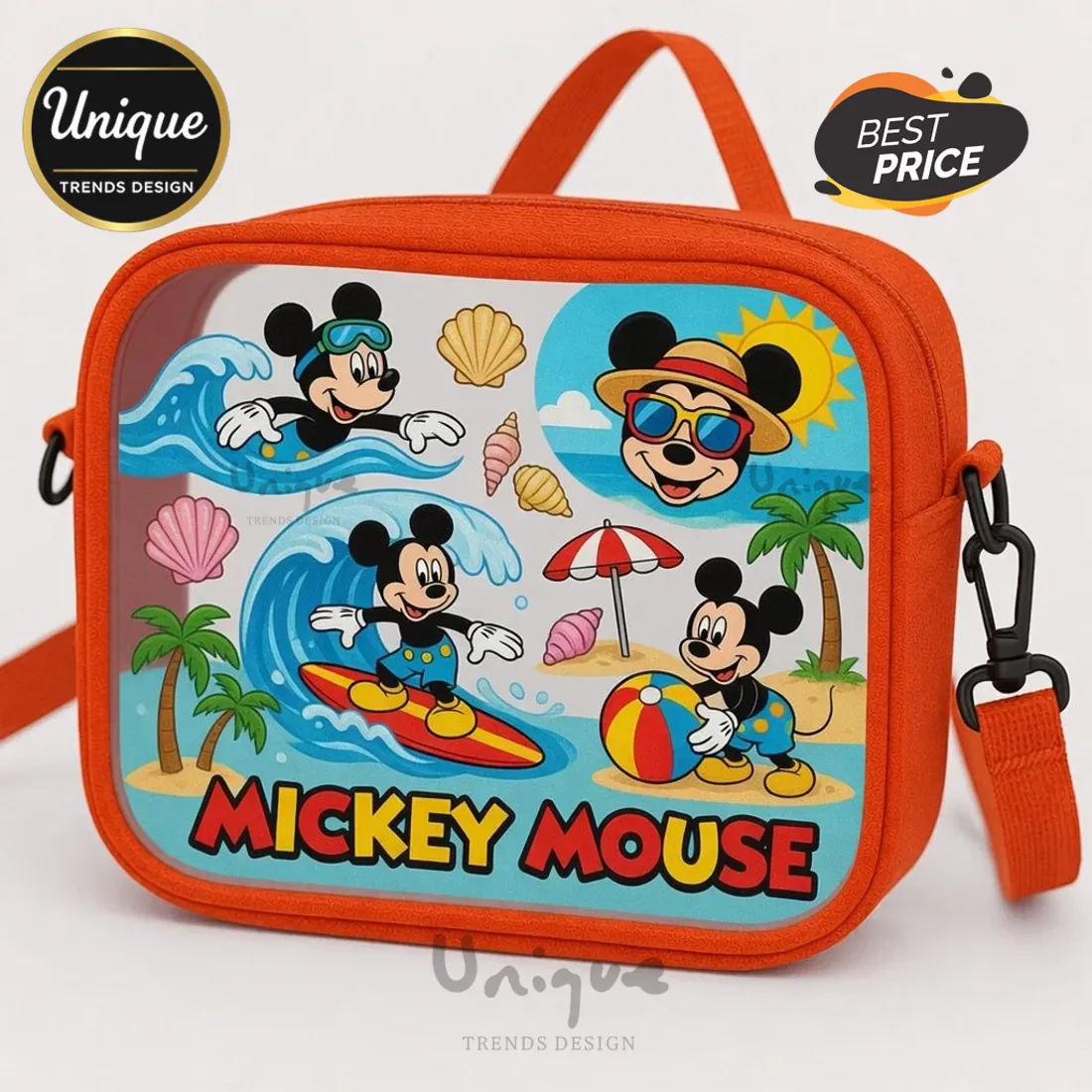 Premium Mickey Mouse Disney Summer Beach Clear Crossbody Bag Premium Mickey Mouse Disney Summer Beach Clear Crossbody Bag