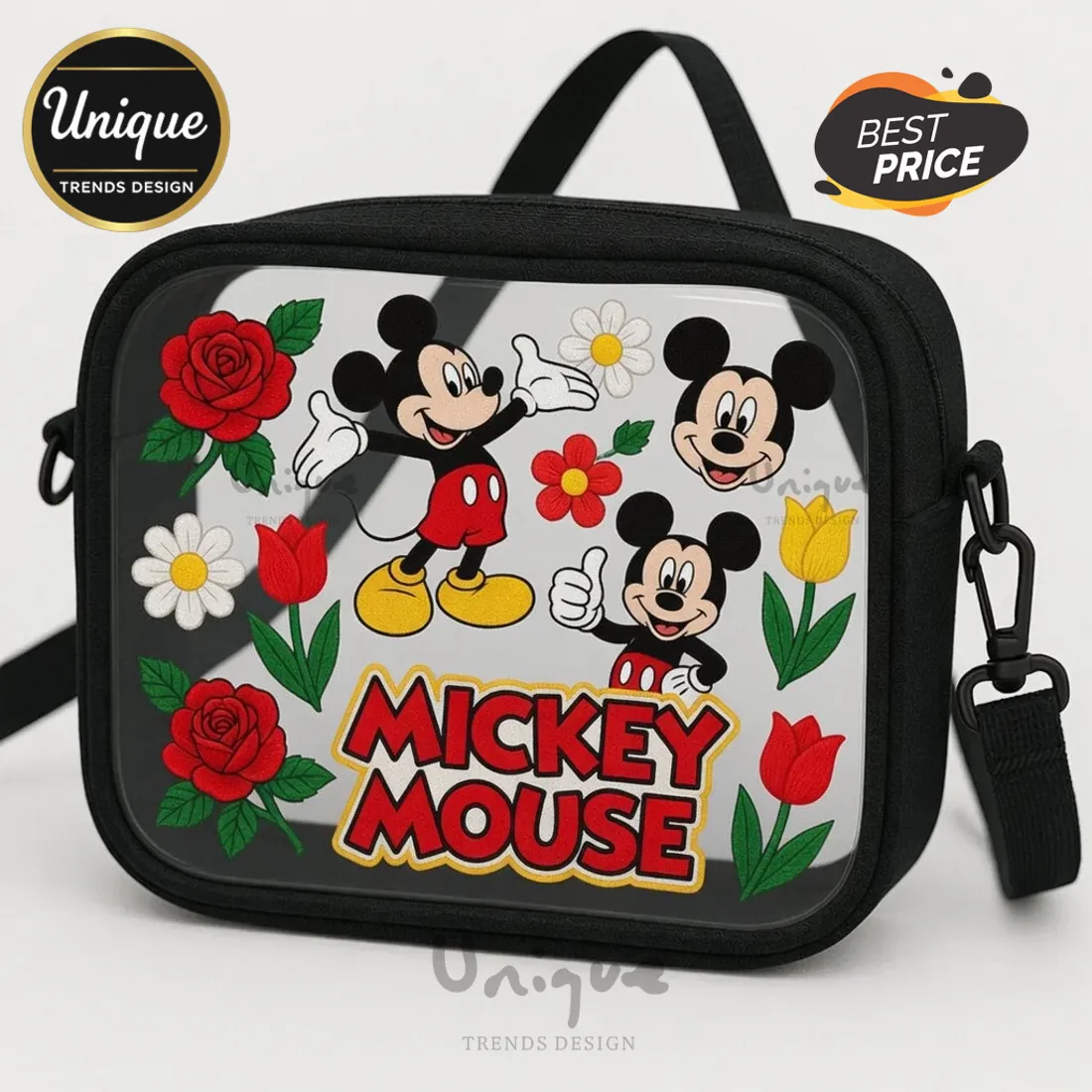 Premium Mickey Mouse Disney Summer Beach Clear Crossbody Bag Premium Mickey Mouse Disney Summer Beach Clear Crossbody Bag
