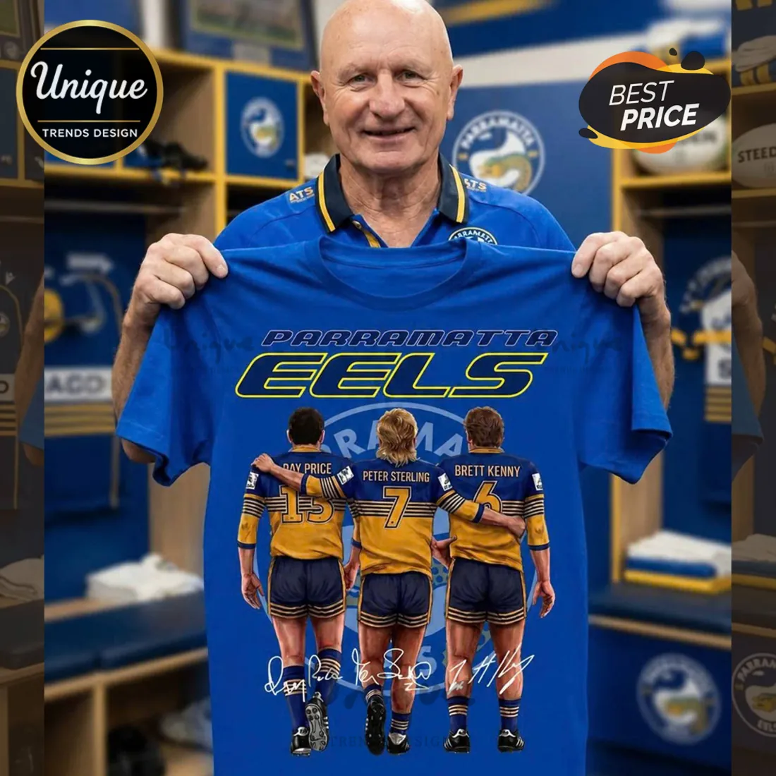 Premium Parramatta Eels Retro Rugby League T-Shirt Premium Parramatta Eels Retro Rugby League T-Shirt
