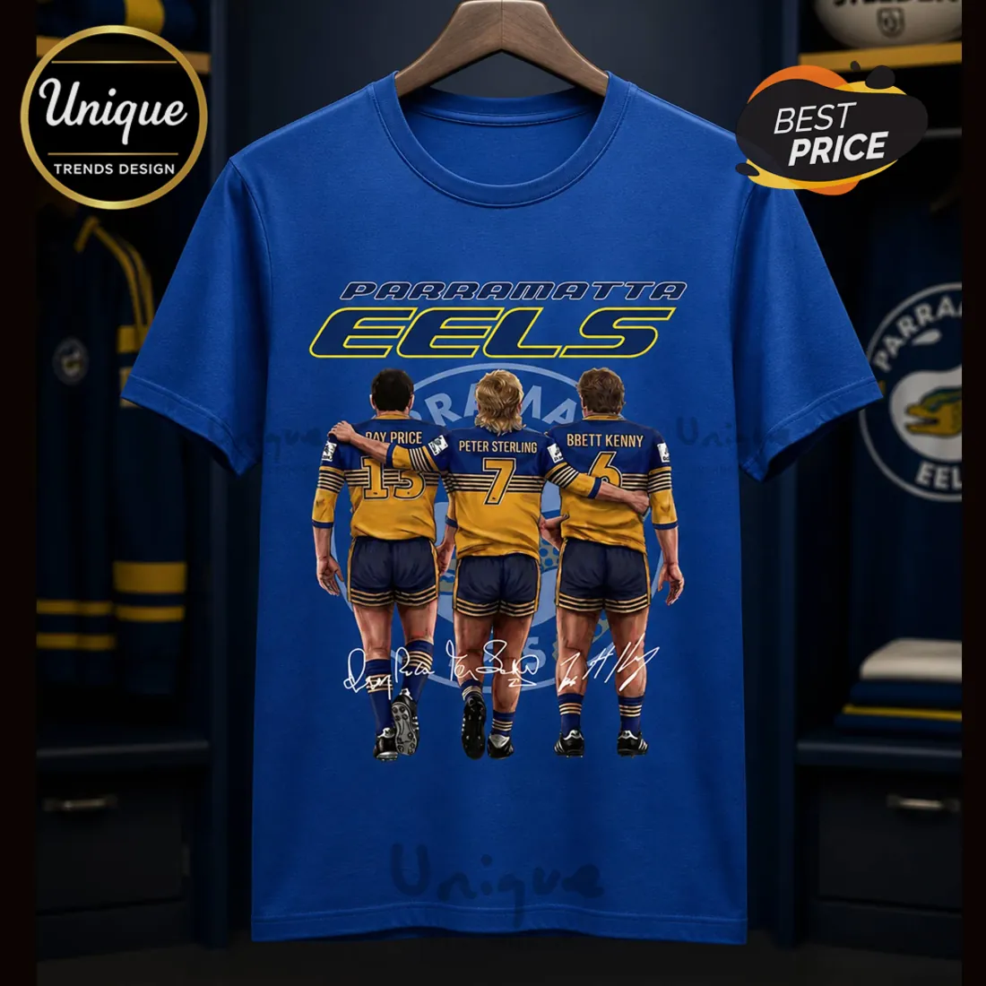 Premium Parramatta Eels Retro Rugby League T-Shirt Premium Parramatta Eels Retro Rugby League T-Shirt