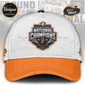 White baseball cap with orange brim featuring NCAA Men's Lacrosse 2026 National Champions Princeton logo!