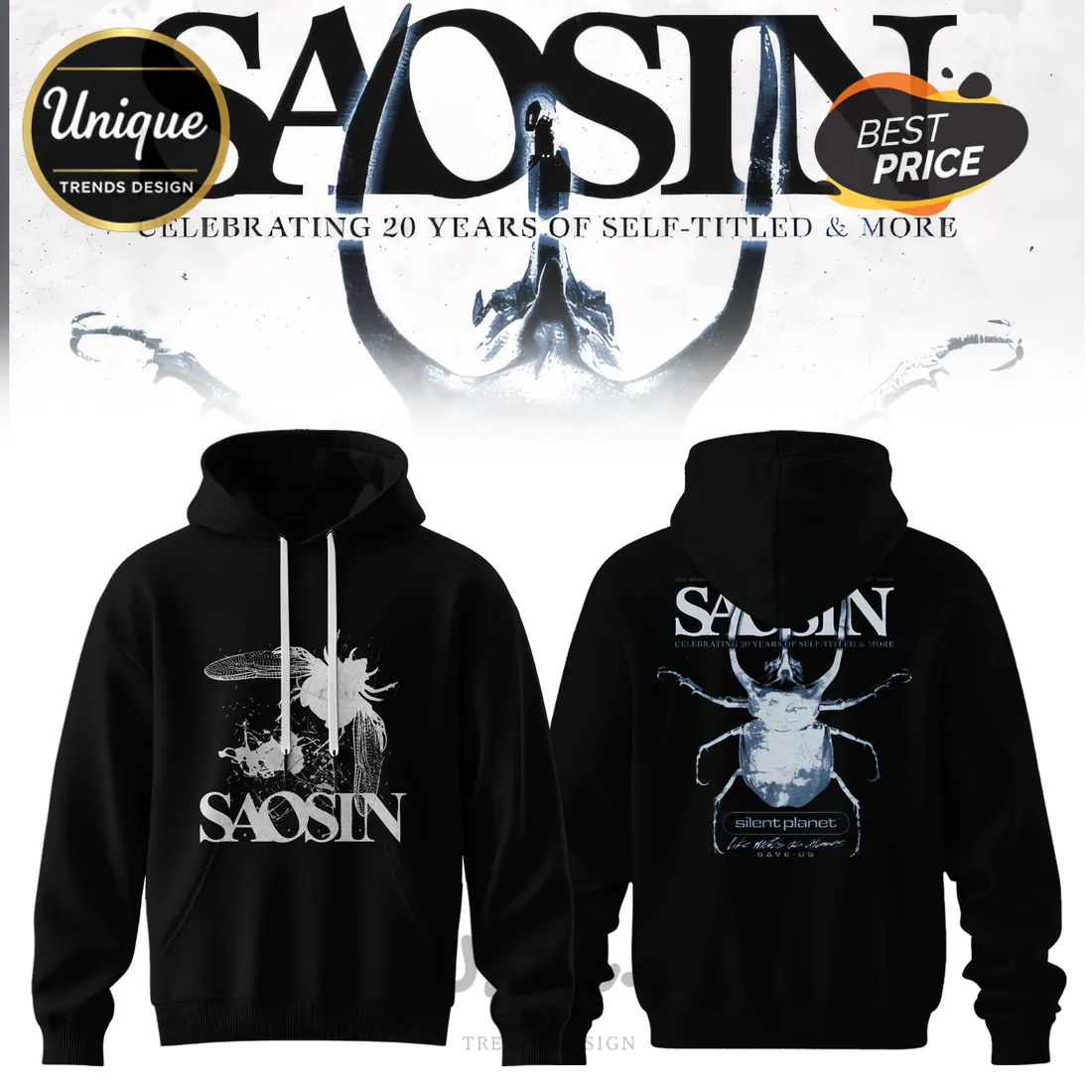 Saosin 20 Years Self-Titled Black Pullover Hoodie 2026 Saosin 20 Years Self-Titled Black Pullover Hoodie 2026