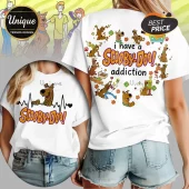 Scooby-Doo Heartbeat EKG Cartoon Character Addiction T-Shirt