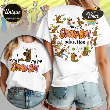 Scooby-Doo Heartbeat EKG Cartoon Character Addiction T-Shirt