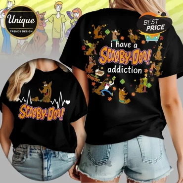 Scooby-Doo Heartbeat EKG Cartoon Character Addiction T-Shirt