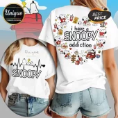 Snoopy Heartbeat I Have A Snoopy Addiction T-Shirt