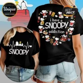 Snoopy Heartbeat I Have A Snoopy Addiction T-Shirt