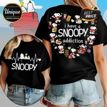 Snoopy Heartbeat I Have A Snoopy Addiction T-Shirt