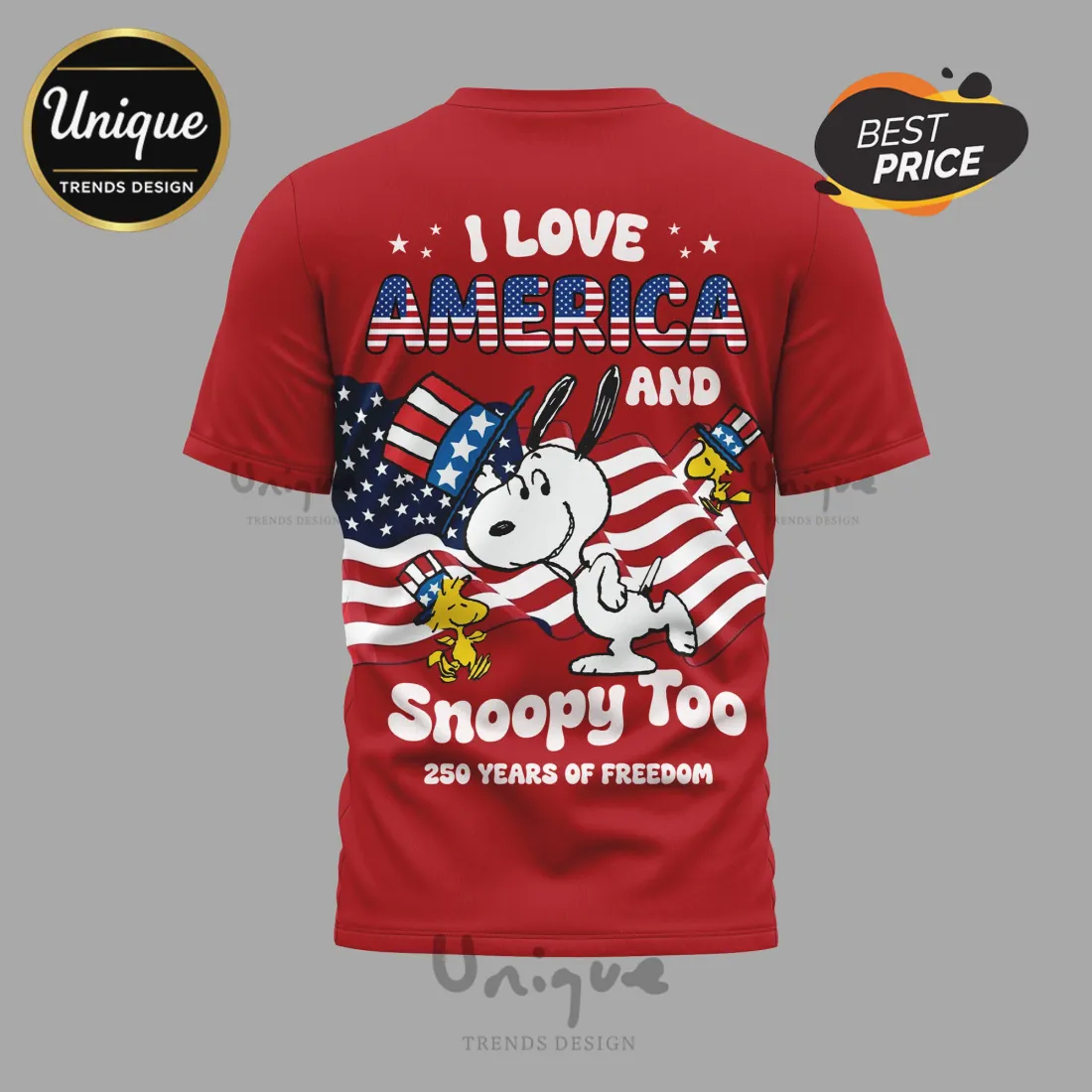 Snoopy Peanuts 250 Years Of Freedom USA Patriotic T-Shirt Snoopy Peanuts 250 Years Of Freedom USA Patriotic T-Shirt