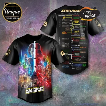 Star Wars 50th Anniversary Epic Timeline Guide Baseball Jersey