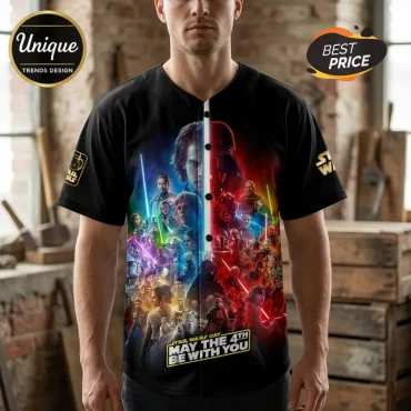 Star Wars 50th Anniversary Epic Timeline Guide Baseball Jersey