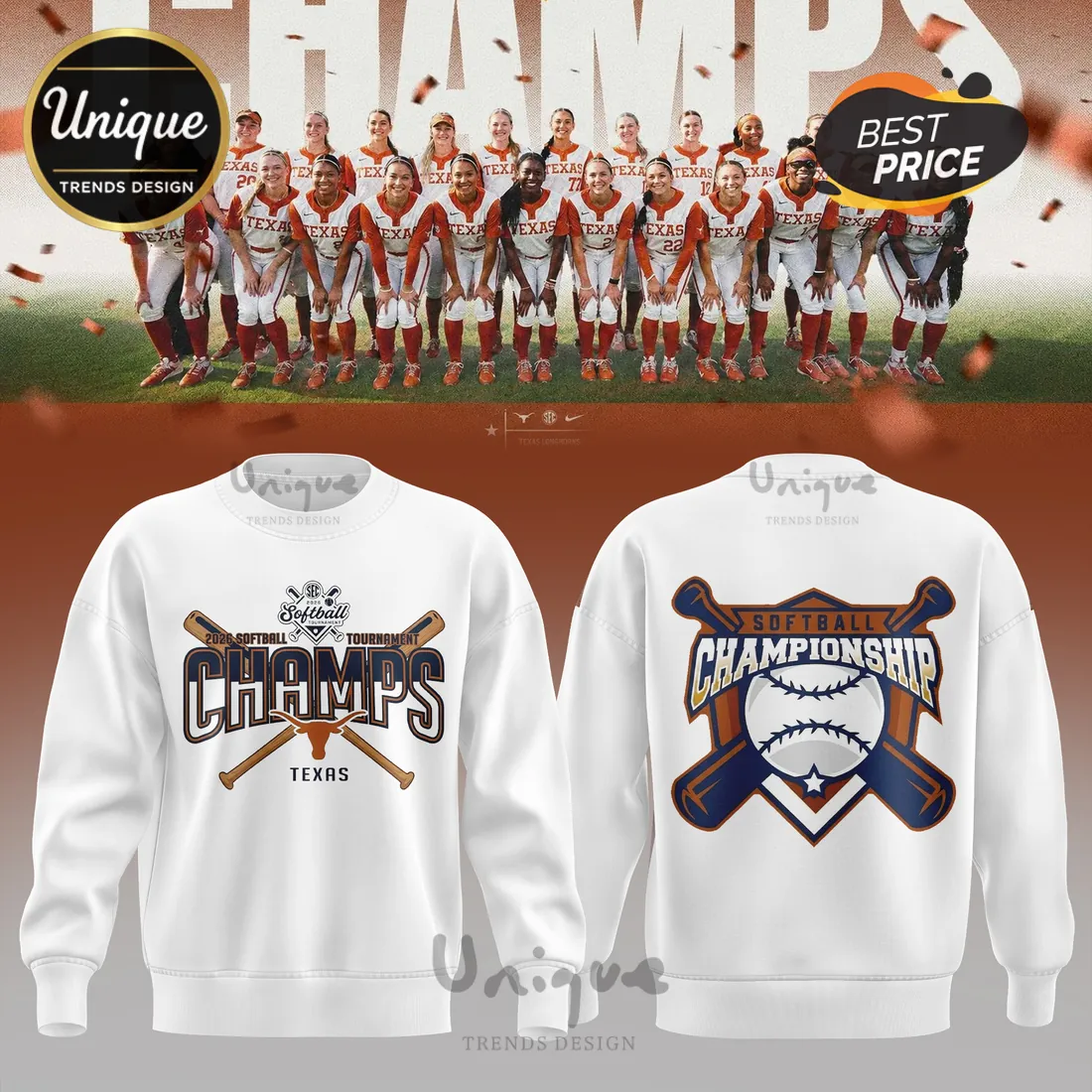 Texas Longhorns 2026 SEC Softball Tournament Champions Hoodie Texas Longhorns 2026 SEC Softball Tournament Champions Hoodie