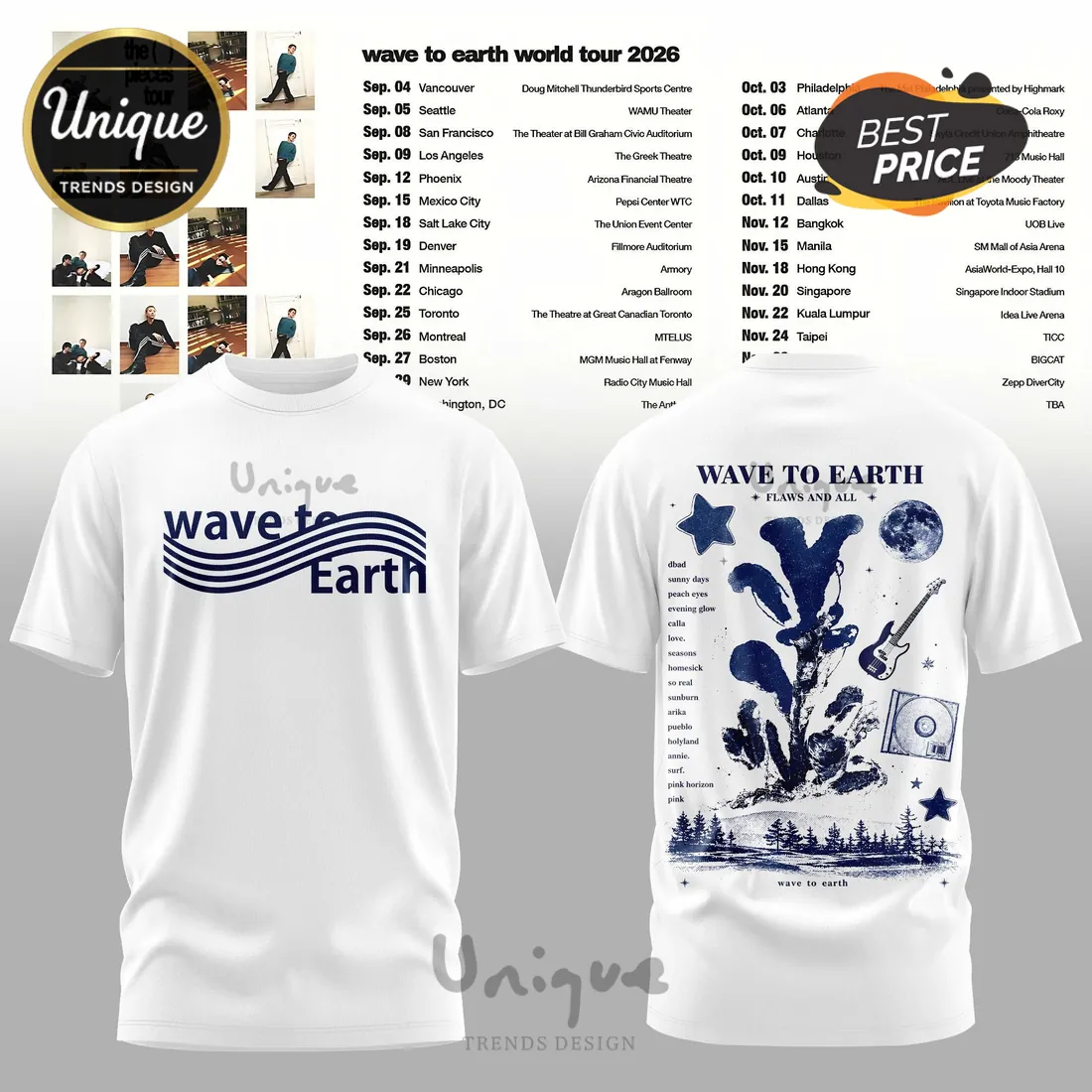 wave to earth World Tour 2026 Tracklist Edition White Hoodie wave to earth World Tour 2026 Tracklist Edition White Hoodie
