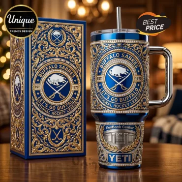 YETI Buffalo Sabres Luxury Gold Blue NHL 40oz Stanley Tumbler
