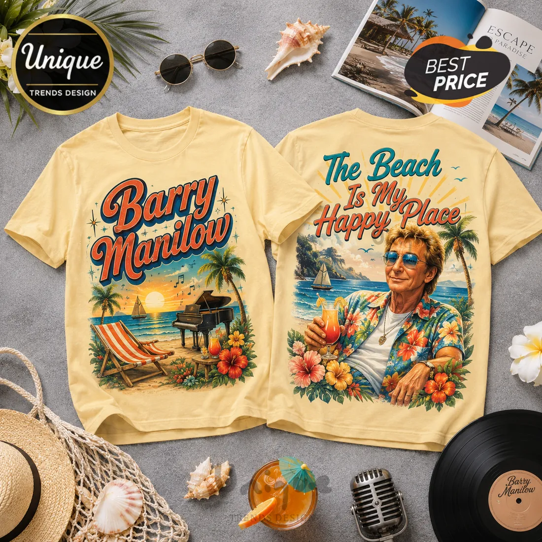 2026 Barry Manilow Premium Beach T-Shirt 2026 Barry Manilow Premium Beach T-Shirt