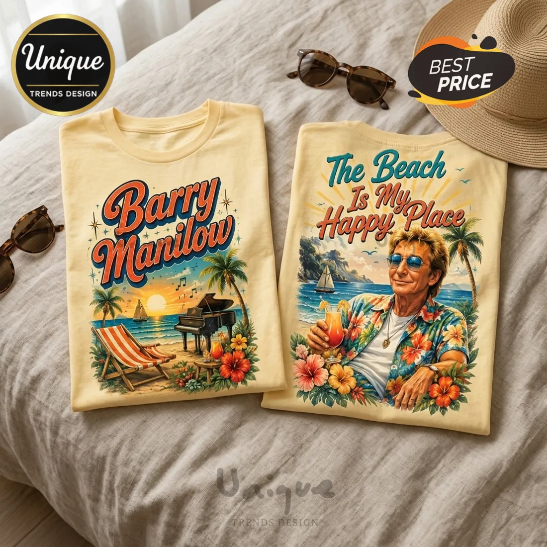 2026 Barry Manilow Premium Beach T-Shirt 2026 Barry Manilow Premium Beach T-Shirt