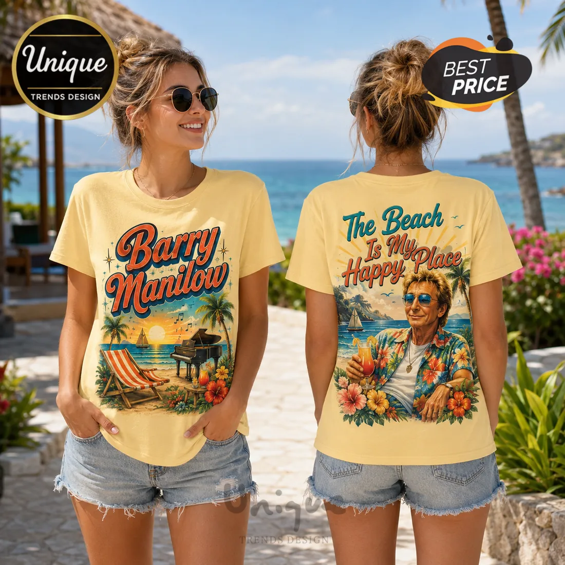 2026 Barry Manilow Premium Beach T-Shirt 2026 Barry Manilow Premium Beach T-Shirt
