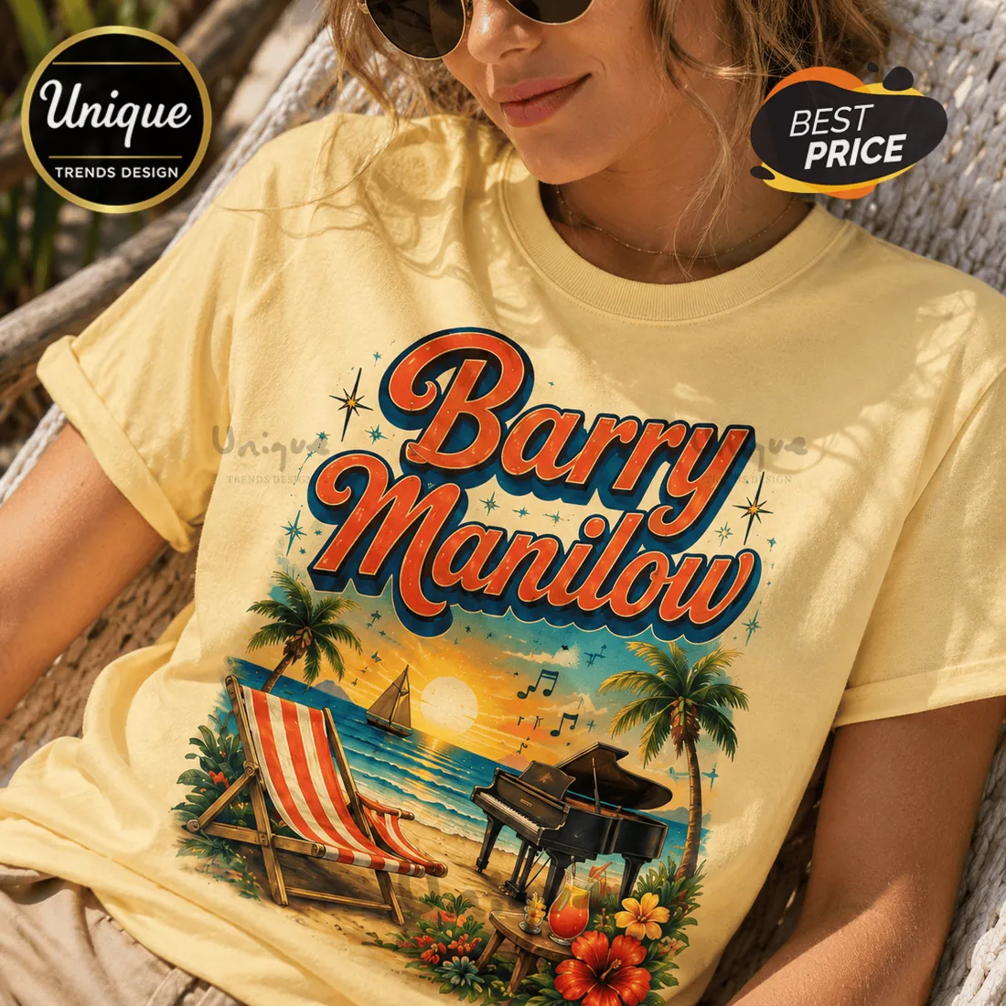 2026 Barry Manilow Premium Beach T-Shirt 2026 Barry Manilow Premium Beach T-Shirt