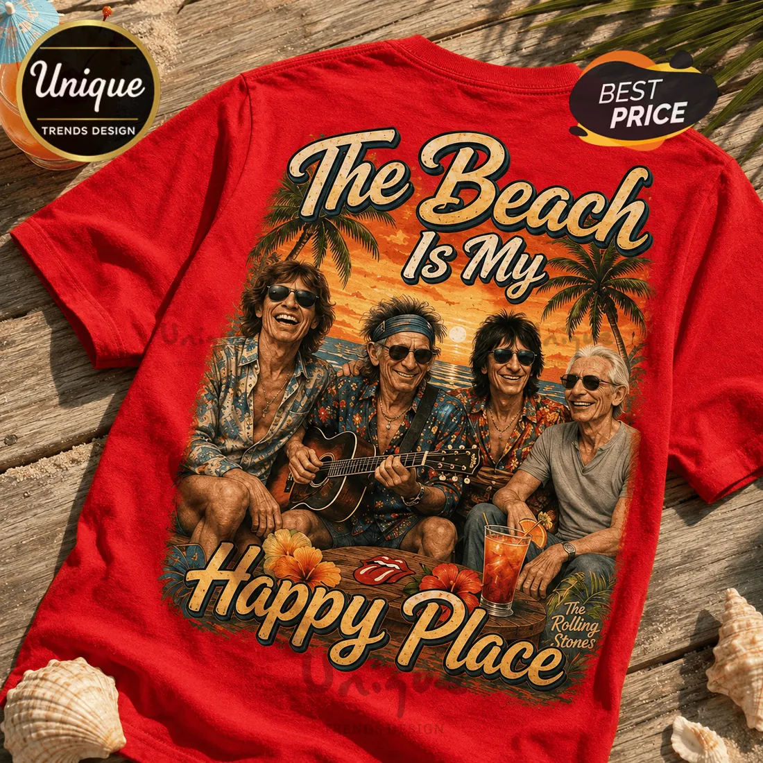 2026 The Rolling Stones Red Premium Beach T-Shirt 2026 The Rolling Stones Red Premium Beach T-Shirt