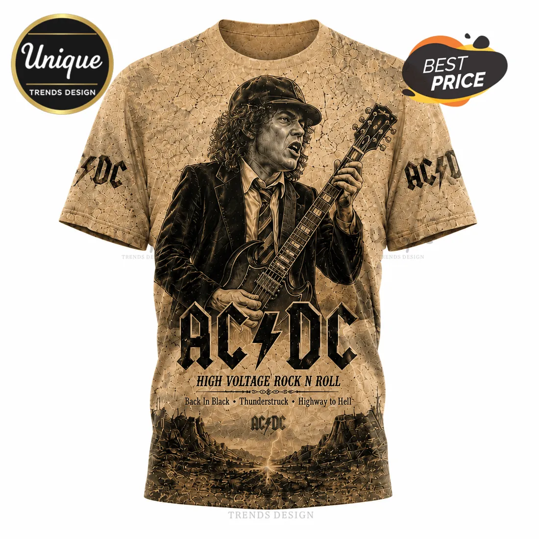 AC DC Angus Young Limited Edition Crewneck T-Shirt AC DC Angus Young Limited Edition Crewneck T-Shirt