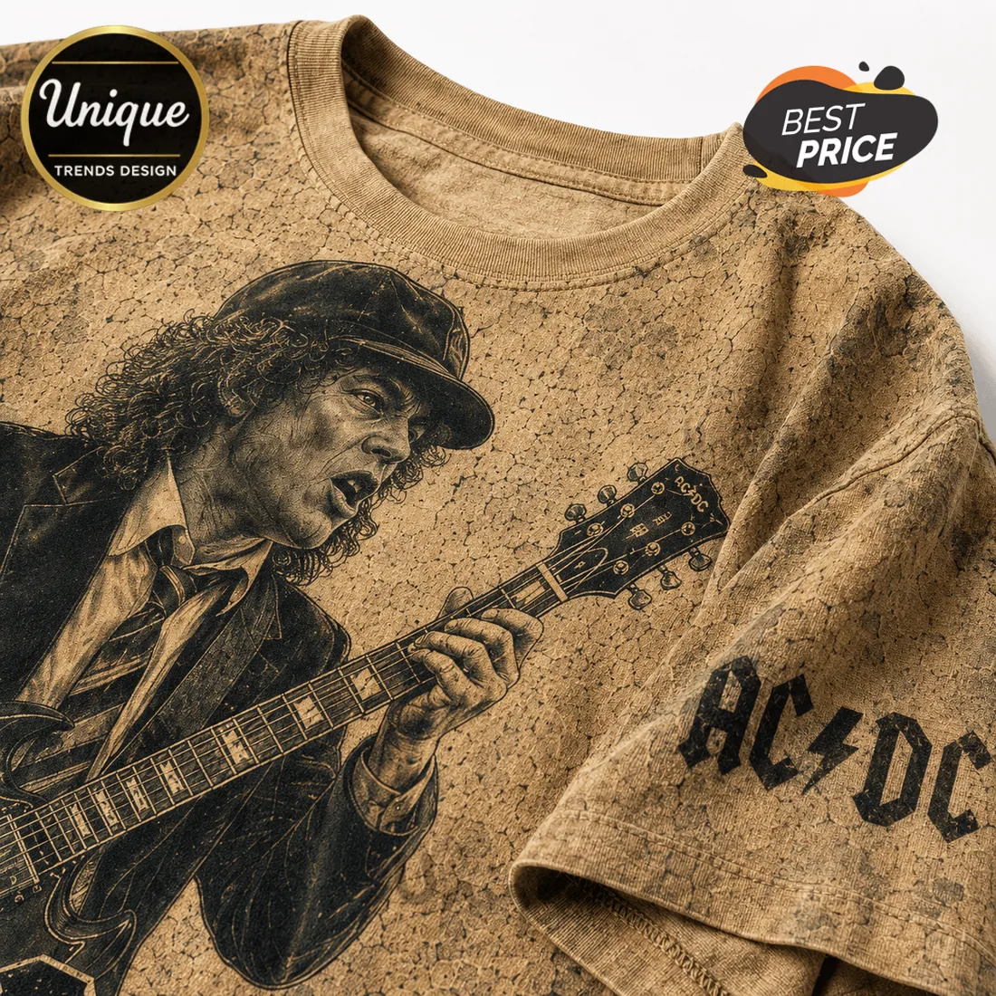 AC DC Angus Young Limited Edition Crewneck T-Shirt AC DC Angus Young Limited Edition Crewneck T-Shirt