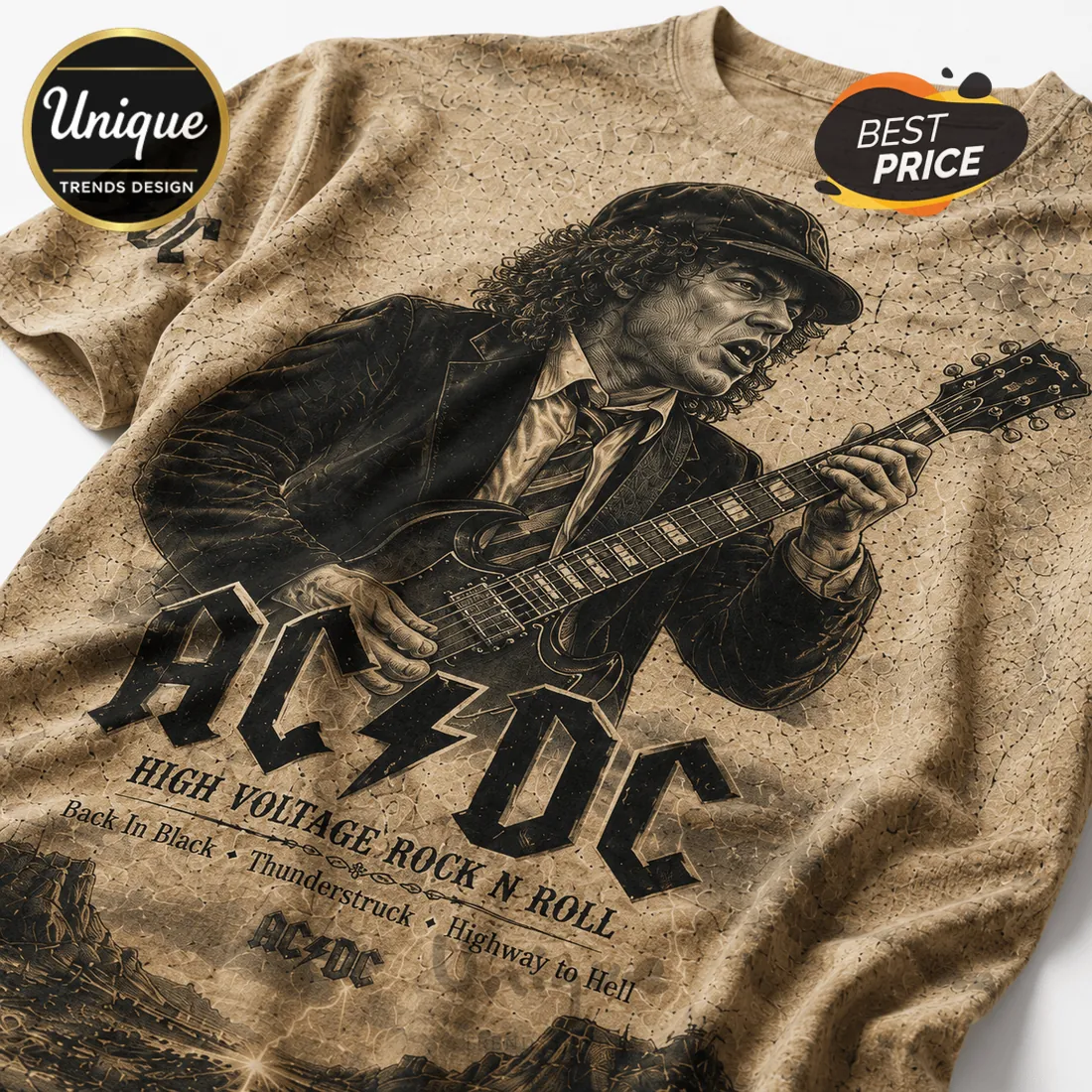 AC DC Angus Young Limited Edition Crewneck T-Shirt AC DC Angus Young Limited Edition Crewneck T-Shirt