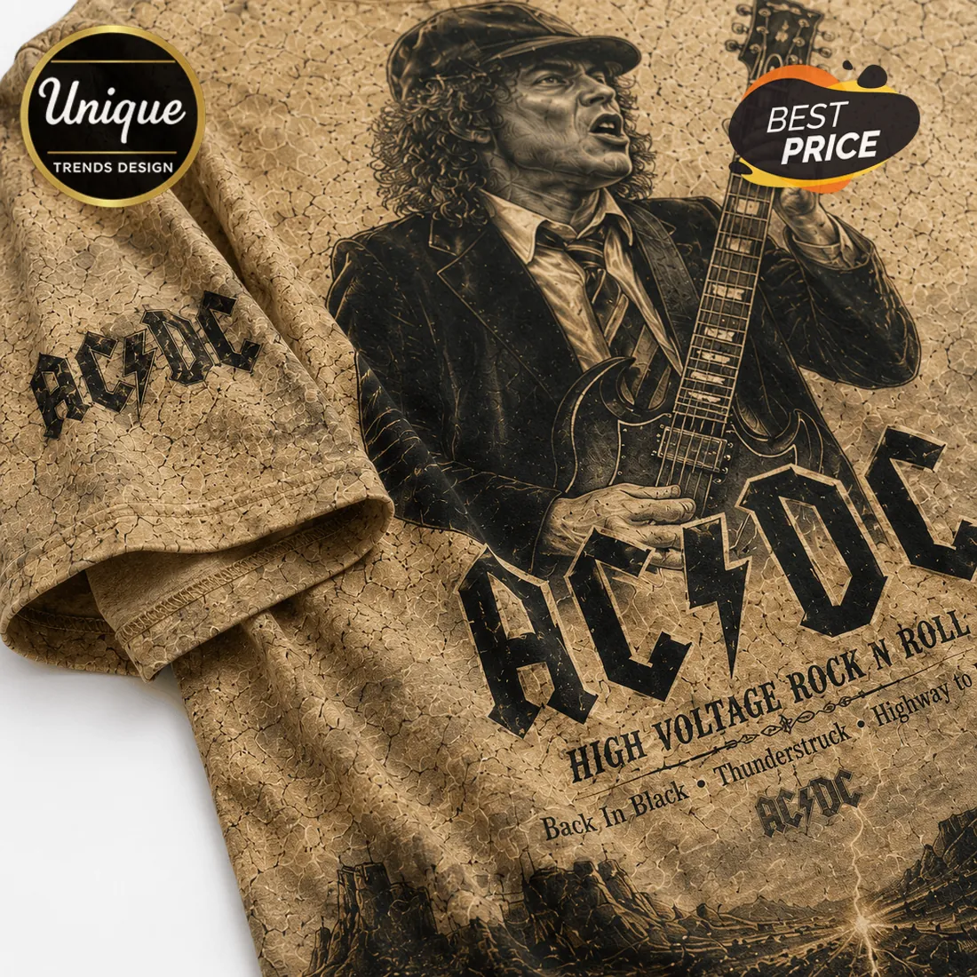 AC DC Angus Young Limited Edition Crewneck T-Shirt AC DC Angus Young Limited Edition Crewneck T-Shirt