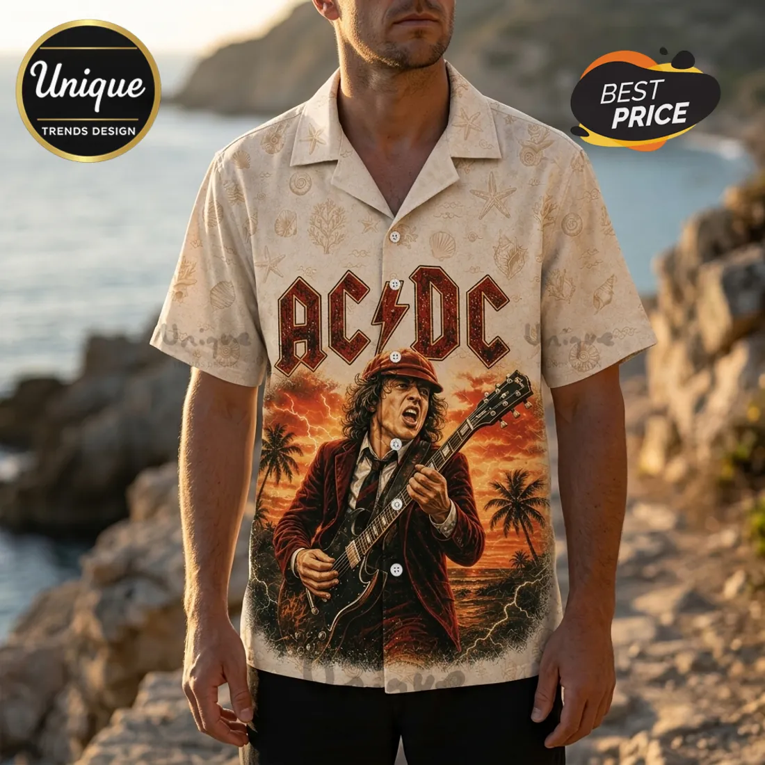 AC/DC Angus Young Classic Rock Hawaiian Shirt AC/DC Angus Young Classic Rock Hawaiian Shirt