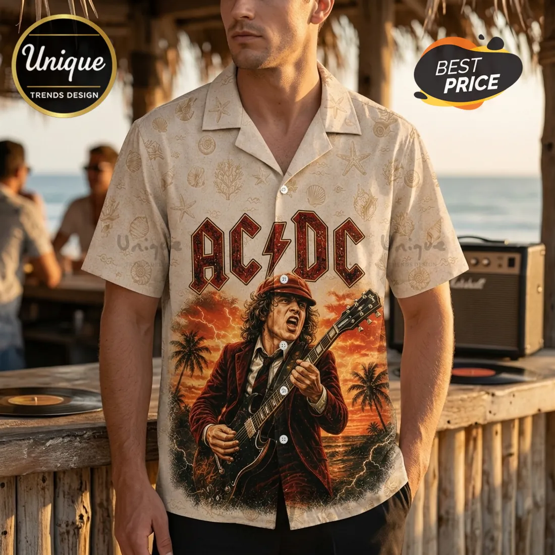 AC/DC Angus Young Classic Rock Hawaiian Shirt AC/DC Angus Young Classic Rock Hawaiian Shirt
