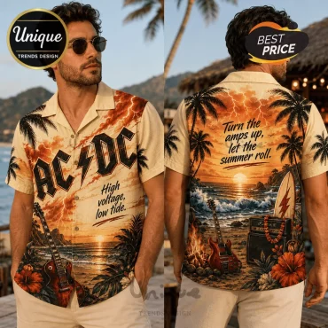 ACDC High Voltage Aloha Hawaiian Shirt ACDC High Voltage Aloha Hawaiian Shirt