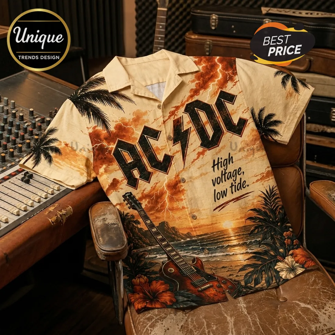 ACDC High Voltage Aloha Hawaiian Shirt ACDC High Voltage Aloha Hawaiian Shirt