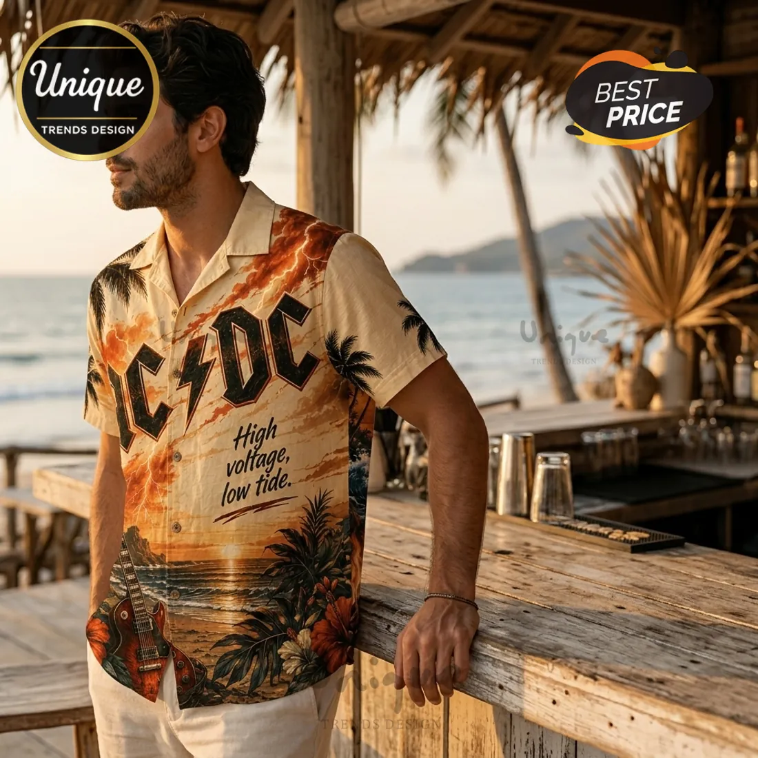 ACDC High Voltage Aloha Hawaiian Shirt ACDC High Voltage Aloha Hawaiian Shirt