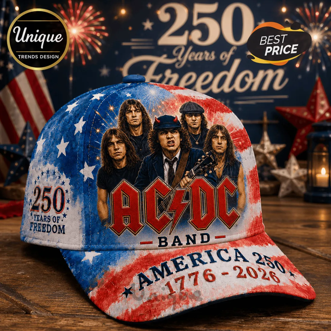 ACDC x USA 250 Years of Freedom Patriotic Classic Cap ACDC x USA 250 Years of Freedom Patriotic Classic Cap