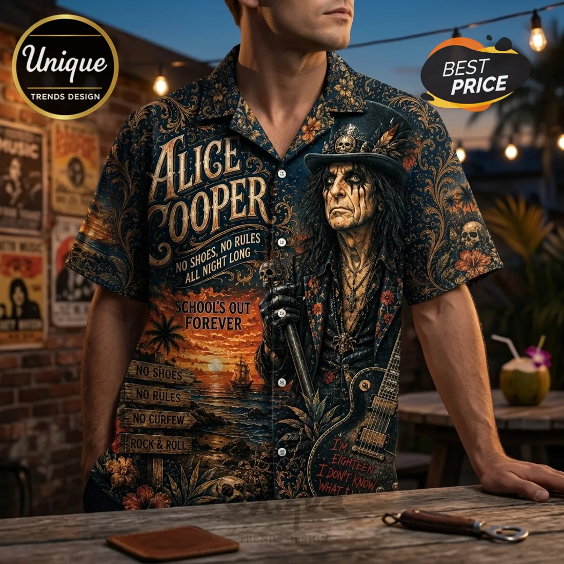 Alice Cooper Welcome To My Nightmare Hawaiian Shirt Alice Cooper Welcome To My Nightmare Hawaiian Shirt