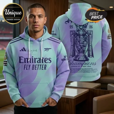 Arsenal FC Premier League Champions 2025-2026 Pullover Hoodie