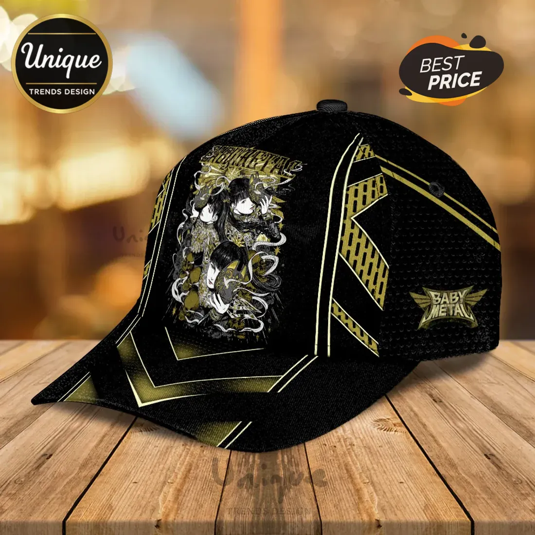 Babymetal World Tour 2026 Black and Gold Baseball Cap Babymetal World Tour 2026 Black and Gold Baseball Cap