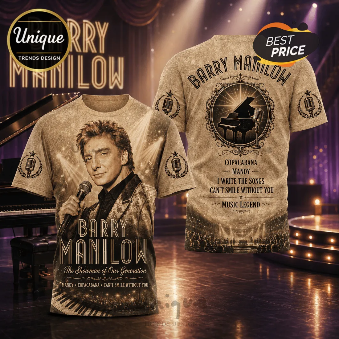 Barry Manilow Music Legend Premium T-Shirt Barry Manilow Music Legend Premium T-Shirt