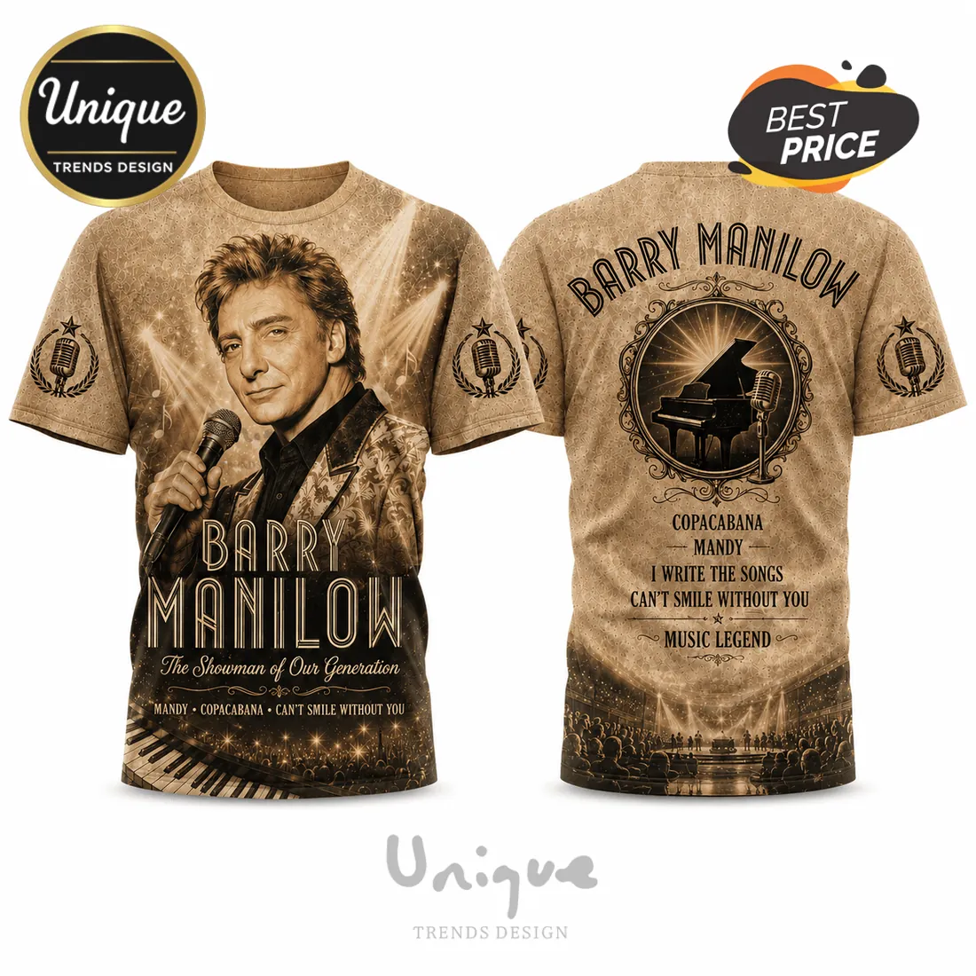 Barry Manilow Music Legend Premium T-Shirt Barry Manilow Music Legend Premium T-Shirt
