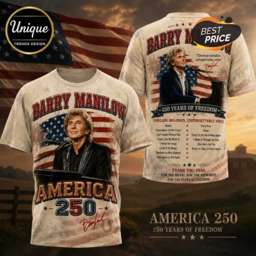 Barry Manilow USA Patriotic 250th Anniversary Cotton Blend T-Shirt