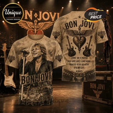 Bon Jovi Classic Rock Band 2026 Tour Souvenir Shirt