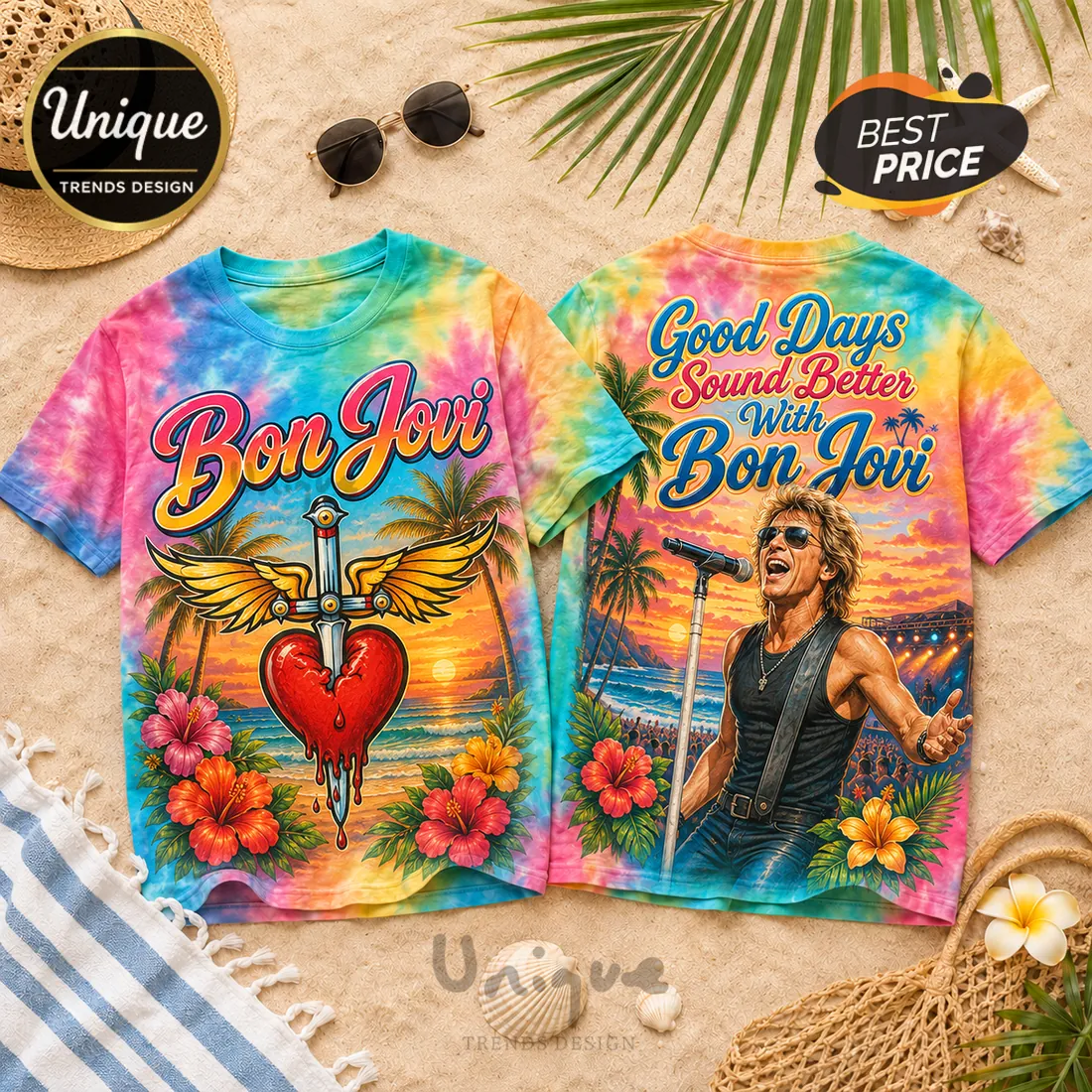 Bon Jovi Good Days Sound Better 2026 Summer Sunset T-Shirt Bon Jovi Good Days Sound Better 2026 Summer Sunset T-Shirt