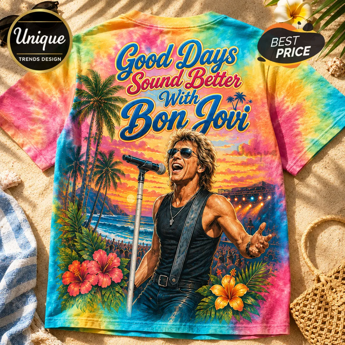 Bon Jovi Good Days Sound Better 2026 Summer Sunset T-Shirt Bon Jovi Good Days Sound Better 2026 Summer Sunset T-Shirt