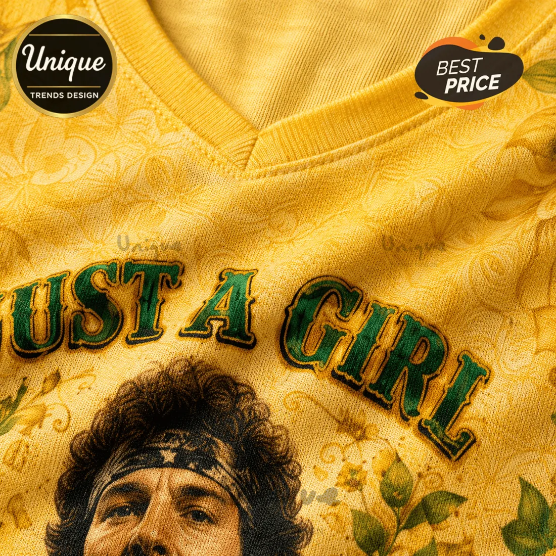 Bruce Springsteen Born To Run Sunflower V-Neck T-Shirt Bruce Springsteen Born To Run Sunflower V-Neck T-Shirt