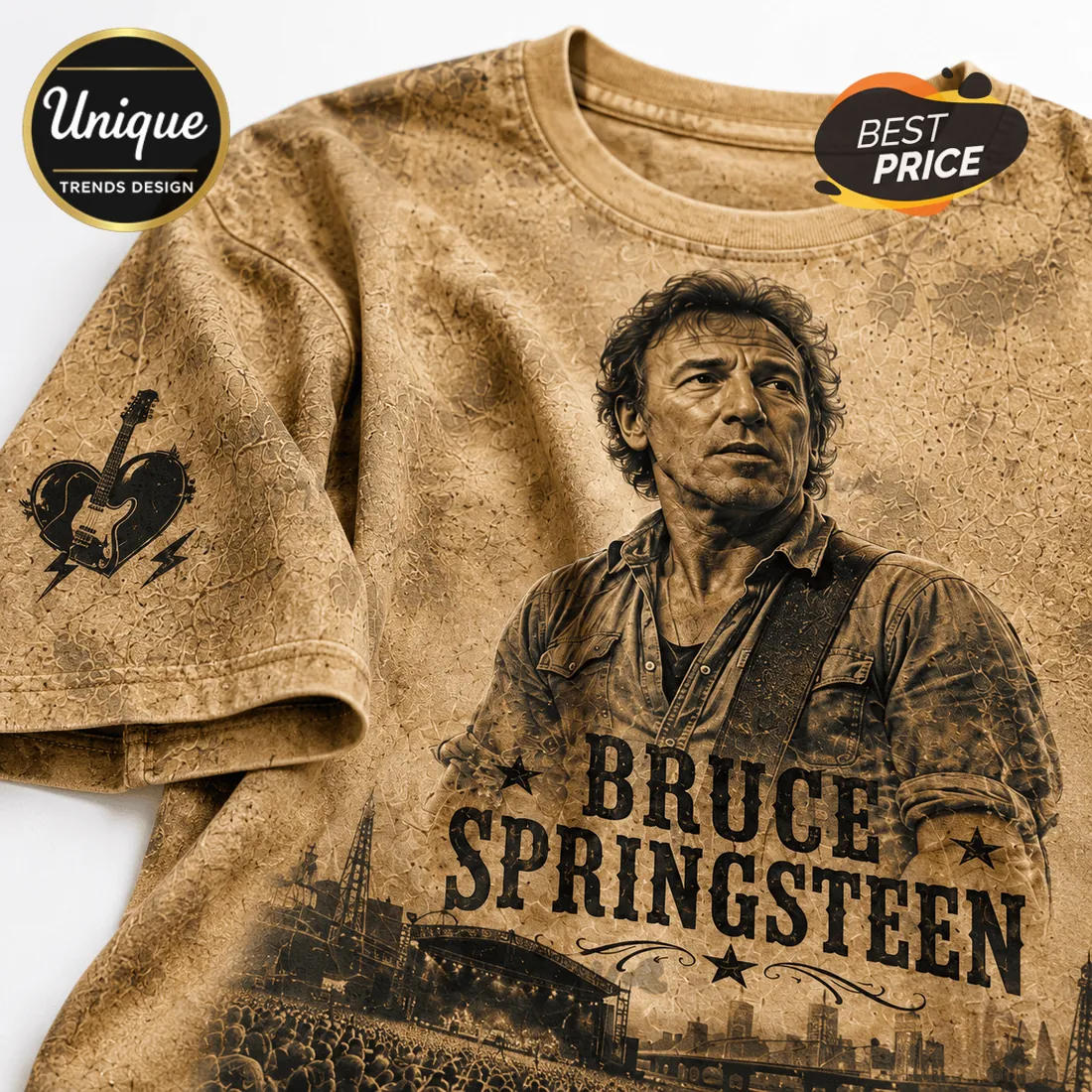 Bruce Springsteen Premium Portrait and E Street Band T-Shirt Bruce Springsteen Premium Portrait and E Street Band T-Shirt