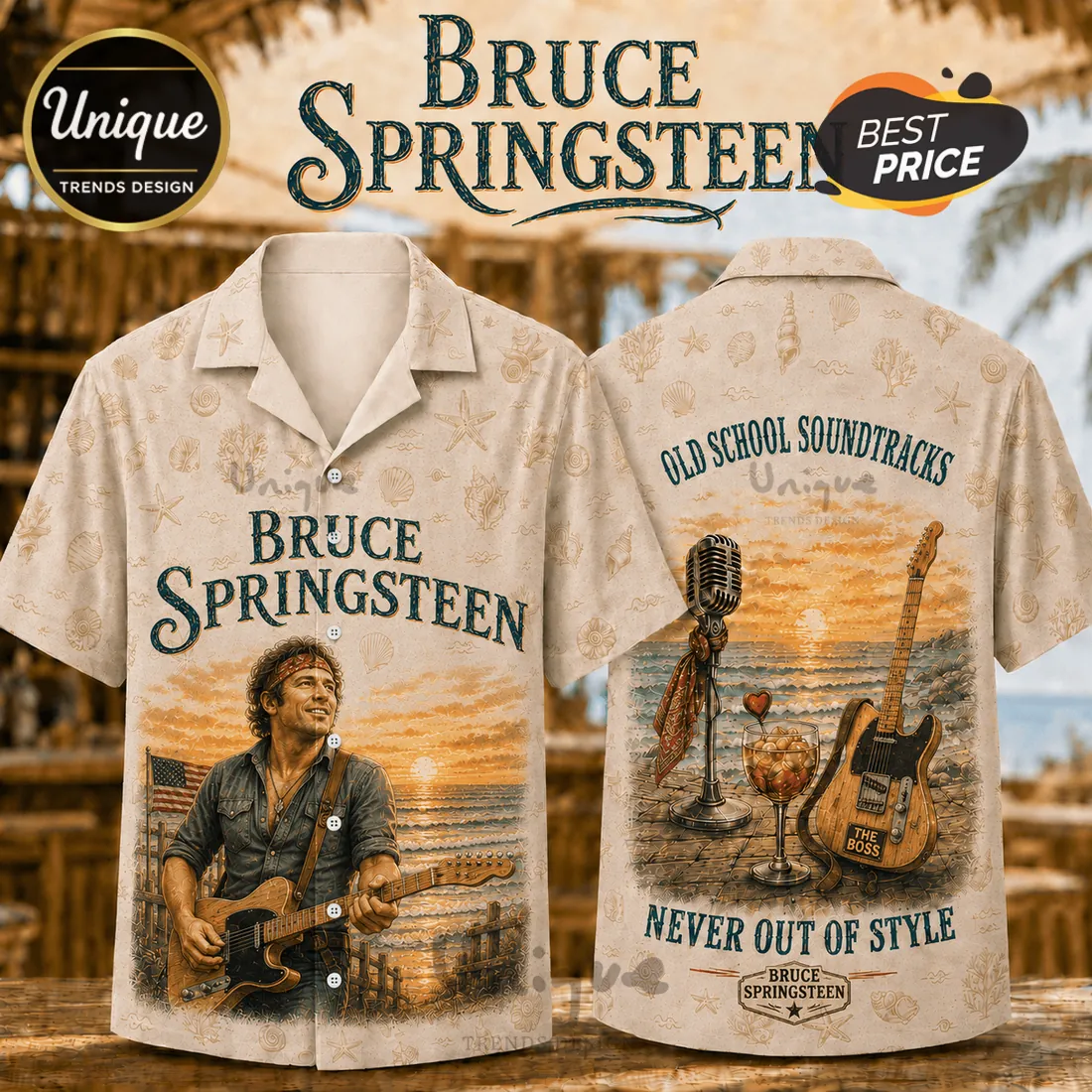 Bruce Springsteen Vintage Rock Music Hawaiian Shirt Bruce Springsteen Vintage Rock Music Hawaiian Shirt