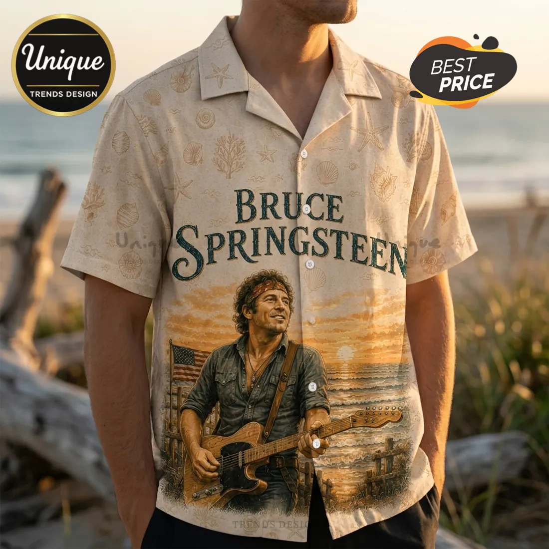 Bruce Springsteen Vintage Rock Music Hawaiian Shirt Bruce Springsteen Vintage Rock Music Hawaiian Shirt