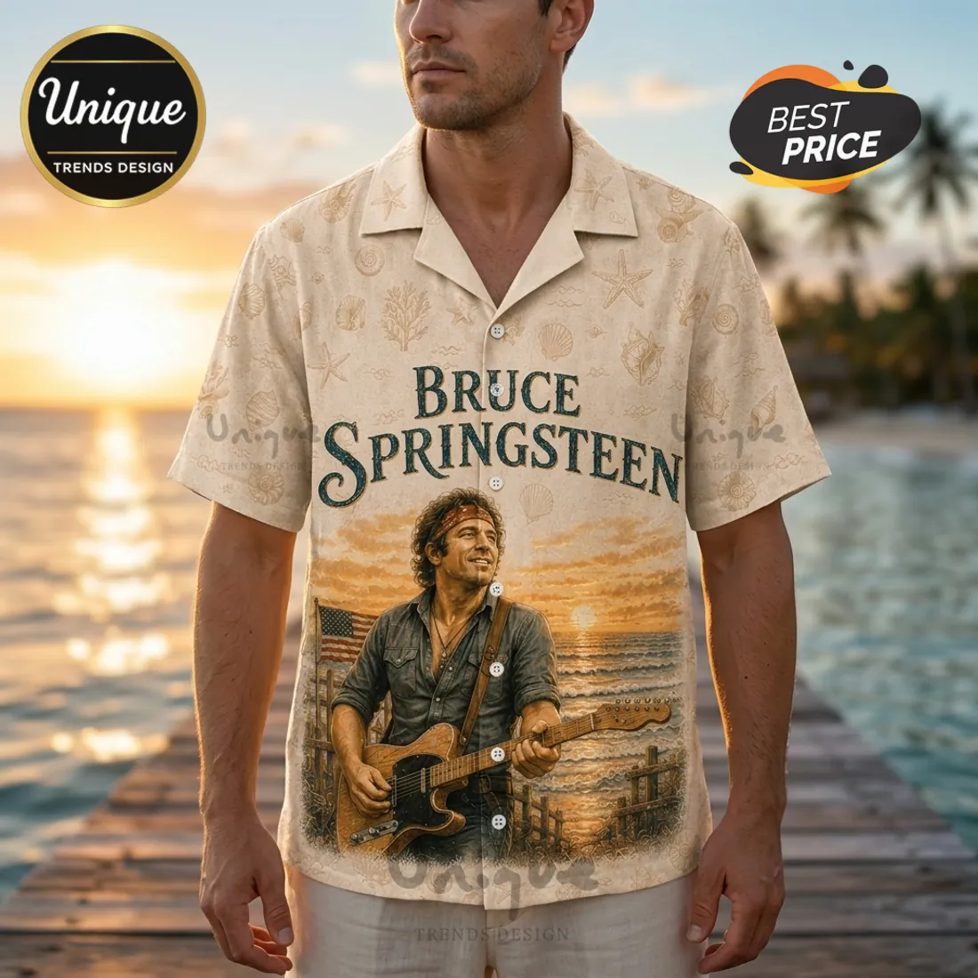 Bruce Springsteen Vintage Rock Music Hawaiian Shirt Bruce Springsteen Vintage Rock Music Hawaiian Shirt