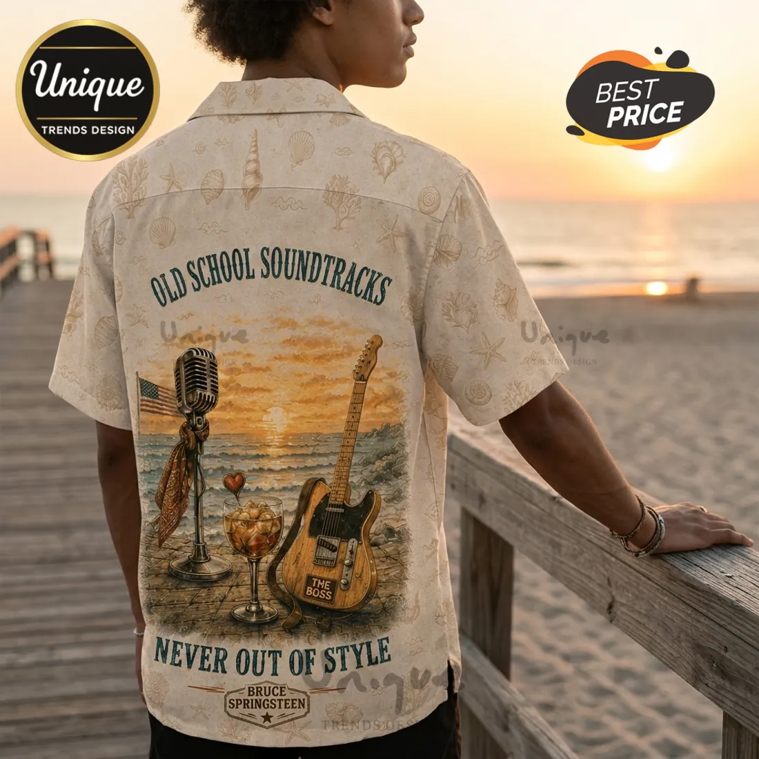 Bruce Springsteen Vintage Rock Music Hawaiian Shirt Bruce Springsteen Vintage Rock Music Hawaiian Shirt